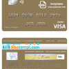 editable template, Ecuador Produbanco visa debit card template in PSD format