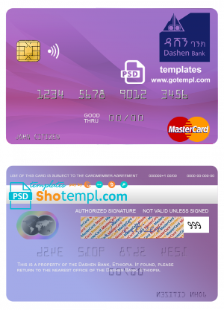 editable template, Ethiopia Dashen Bank mastercard credit card template in PSD format
