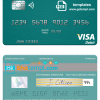 editable template, France Credit Agricole Bank visa debit card template in PSD format