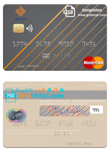 editable template, Gambia Access Bank mastercard template in PSD format