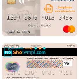 editable template, Ghana Ecobank Ghana mastercard template in PSD format