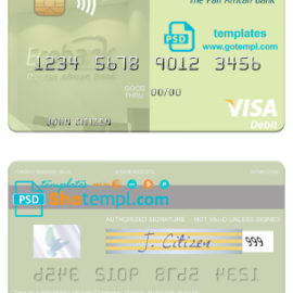 editable template, Ghana Ecobank Ghana visa debit card template in PSD format