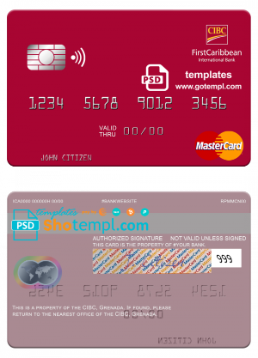 editable template, Grenada CBIC mastercard fully editable template in PSD format