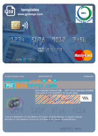 editable template, Guinea Bissau Banco Da Uniao mastercard fully editable template in PSD format