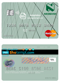 editable template, Lesotho Nedbank mastercard fully editable credit card template in PSD format