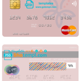 editable template, Malaysia Affin bank mastercard credit card template in PSD format