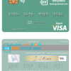 editable template, Mauritania BNP Paribas visa card fully editable template in PSD format
