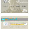 editable template, Mongolia Chinggis Khaan bank visa debit card, fully editable template in PSD format