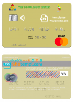 editable template, Myanmar Innwa Bank Limited mastercard, fully editable template in PSD format