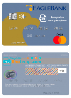 editable template, Nauru Eagle Bank Inc mastercard, fully editable template in PSD format