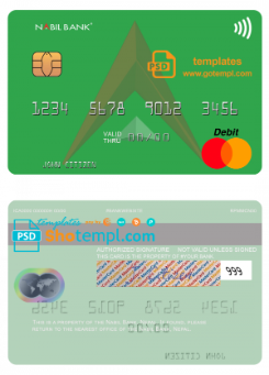 editable template, Nepal Nabil bank mastercard, fully editable template in PSD format