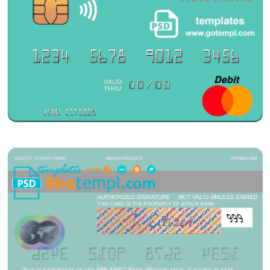 editable template, Netherlands ABN AMRO Bank mastercard credit card template in PSD format