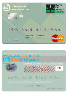 editable template, Niger Bank of Africa mastercard, fully editable template in PSD format