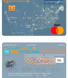editable template, Niger Ecobank mastercard, fully editable template in PSD format