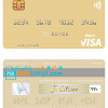 editable template, North Korea Daesong Bank visa debit card, fully editable template in PSD format