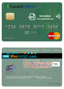 editable template, Romania Garanti BBVA mastercard, fully editable template in PSD format