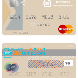 editable template, Rwanda Bank of Kigali mastercard credit card template in PSD format