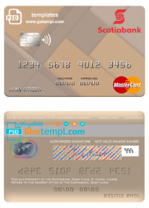 editable template, Saint Lucia Scotiabank mastercard credit card template in PSD format