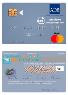 editable template, Solomon Islands ADB Bank mastercard credit card template in PSD format