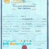 editable template, Somalia birth certificate template in PSD format, fully editable