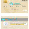 editable template, South Korea Shinhan Financial Group visa debit card template in PSD format