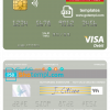 editable template, Sri Lanka People’s Bank visa debit card template in PSD format