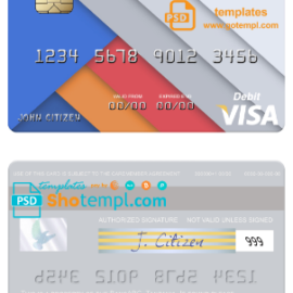 editable template, Tanzania BancABC visa debit card template in PSD format