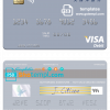 editable template, Timor-Leste Banco Nacional Ultramarino building visa debit card template in PSD format