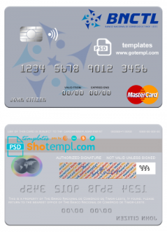 editable template, Timor-Leste Banco Nacional de Comércio de Timor-Leste mastercard template in PSD format