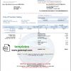 editable template, USA California City of Fountain Valley utility bill template in Word and PDF format