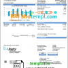 editable template, USA California Liberty Utilities utility bill template in Word and PDF format