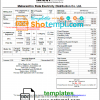 editable template, India Mahavitaran Co Ltd utility bill template in Word and PDF format