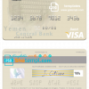 editable template, Yemen Central Bank of Yemen visa debit card template in PSD format