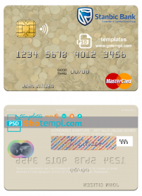editable template, Zimbabwe Stanbic Bank mastercard credit card template in PSD format