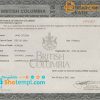 editable template, Canada British Columbia death certificate template in PSD format