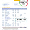 editable template, Albania Tirana bank statement template in Excel and PDF format