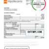 editable template, Argentina Banco Hipotecario bank statement template in Excel and PDF format