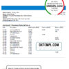 editable template, Belarus Paritet bank statement template in Word and PDF format