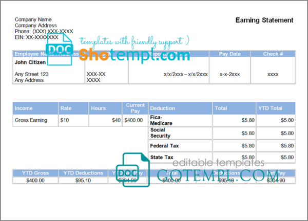 editable template, # square deal pay stub template in Word and PDF format