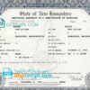 editable template, USA New Hampshire state marriage certificate template in PSD format, fully editable