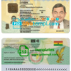 editable template, Ghana ID template in PSD format, fully editable, with all fonts