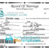 editable template, USA Arizona state marriage certificate template in PSD format