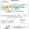 editable template, USA Texas El Paso Water utility bill template in Word and PDF format