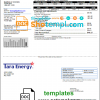 editable template, USA Texas Tara Energy utility bill template in Word and PDF format