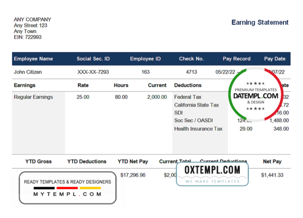 editable template, # clear talk pay stub template in Word and PDF format