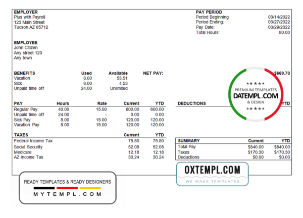 editable template, # enough good pay stub template in Word and PDF format