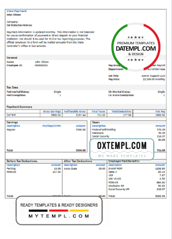 editable template, # over cutely pay stub template in Word and PDF format
