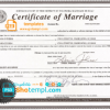editable template, USA Washington district of Columbia marriage certificate template in PSD format