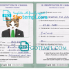 FREE editable template, Cameroon cat (animal, pet) passport PSD template, fully editable