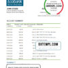 editable template, Central African Republic Ecobank bank statement Excel and PDF template (AutoSum)
